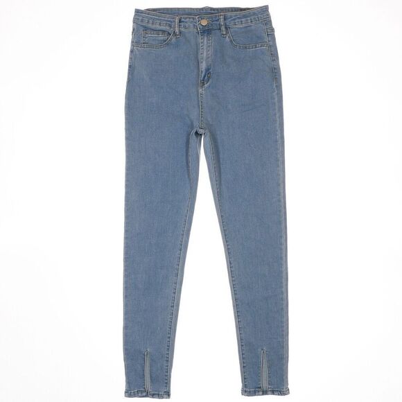 Shein Jeans Womens M Super High Rise Skinny Blue Denim Stretch Measures 28 x 27 - Picture 1 of 10